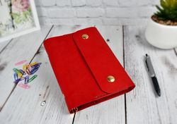 A5 planner binder, genuine leather, with pockets