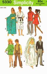 Digital Vintage Sewing Patterns Simplicity 5330 Clothes for Barbie and Fashion Dolls 11 1\2 inches