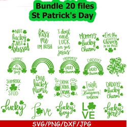 St Patricks Day SVG Bundle, Lucky SVG, Irish SVG, St Patricks Day Quotes, Shamrock svg, Clover svg, Cut File Cricut, png