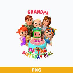 Grandpa Of The Birthday Girl PNG, Cocomelon Birthday PNG, Cocomelon Family PNG
