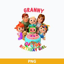 Granny Of The Birthday Girl PNG, Cocomelon Birthday PNG, Cocomelon Family PNG