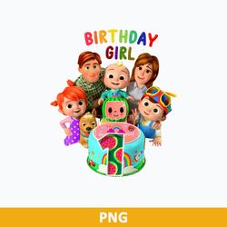 Cocomelon 1st Birthday Girl PNG, Cocomelon Birthday PNG, Cocomelon Family PNG