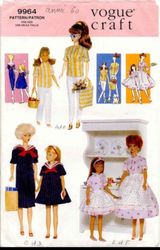 Digital Vintage Sewing Patterns Vogue 9964 Clothes for Barbie and Fashion Dolls 11 1\2 inches