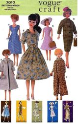 Digital Vintage Sewing Patterns Vogue 7010 Clothes for Barbie and Fashion Dolls 11 1\2 inches