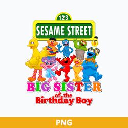Big Sister Of The Birthday Boy PNG, Sesame Street PNG, Monster Character PNG