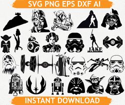 Star wars svg, star wars eps, star wars dxf, star wars png, Star Wars clipart, Darth Vader Svg, Star Wars silhouette, St