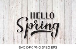 Hello spring hand lettered SVG