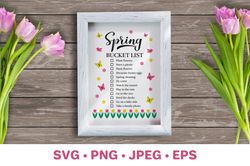 Spring bucket list SVG. Seasonal planner. Funny things to do