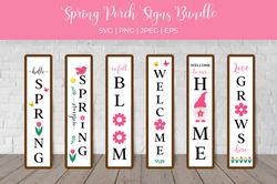 Spring Porch Sign SVG Bundle. Vertical front signs.