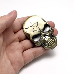 2X 3D Metal Skeleton Skull Decal Stickers Badge Emblem Decor Auto