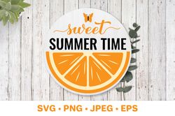 Sweet summer time SVG. Round door sign. Seasonal decorations