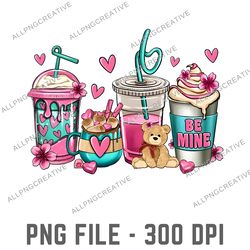 Valentine's Day Coffee Cups Png Sublimation Design, Love Coffee Cup Png, Valentines Day Png, Valentines Day Coffee Cup P
