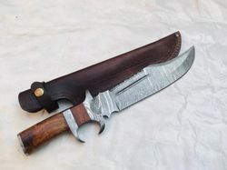 Handmade Damascus Steel Hunting Knife With Rose Wood Handle - Damascus - Handmade Knife - Custom Knife  - Camping knife