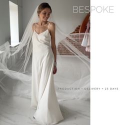 Soft silky long wedding veil