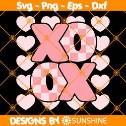 XoXo Heart Svg, Love Valentine Day Svg, Retro Valentine Svg, Retro Funny Valentine Svg, Shirt for Valentine Svg