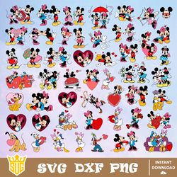 Mickey and Friend Valentine SVG, Disney Valentine SVG, Disney SVG, Valentine SVG, Clipart, Cut Files, Digital Download