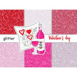 Valentine's Day Glitter | Love Digital Paper JPEG