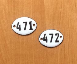 Soviet enamel metal vintage door number signs 471 472