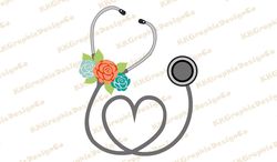 Stethoscope rose svg Stethoscope svg Hospital svg Nurse svg Medical svg Doctor svg Nurse life svg Heart stethoscope
