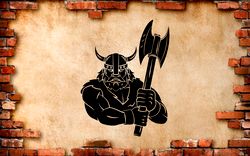 Viking Sticker Warrior Ancient Viking Symbols Weapons Great And Strong Wall Sticker Vinyl Decal Mural Art Decor