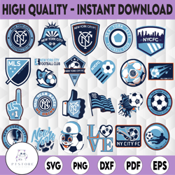 24 Files MLS Logo New York City FC, New York City FC svg, MLS Team svg, Soccer Logo