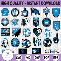 27 Files MLS Logo Charlotte FC, Charlotte FC svg, Vector Charlotte FC MLS Bundle Svg, MLS Team svg, Soccer Logo