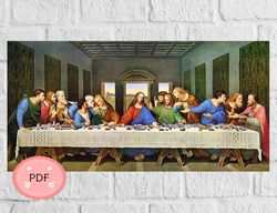 Cross Stitch Pattern , The Last Supper , Pdf , Instant Download , Religious X Stitch , Christian Icon , Jesus