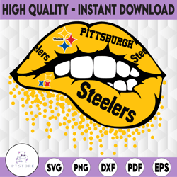 Steelers Inspired  Lips png File Sublimation Printing, png file printable, Instant Download, Sublimation Football /NFL
