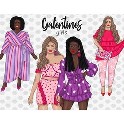 Galentine's Day Girls Clipart | Sisters Clipart Bundle