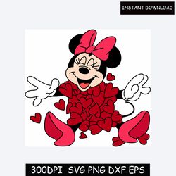 Minnie and Mickey Valentine's Day Heart Ear Silhouettes-SVG , PNG, Cricut - Digital File