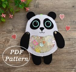 Felt Panda I spy bag PDF Pattern, Busy Bag activity, Sensory toy