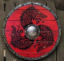 Dragon Face Wood & Steel Round shield Armor Templar 24" Shield