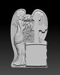 3D STL Model for CNC file Angel with papyrus