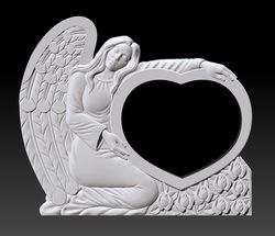 3D STL Model for CNC file Angel with heart