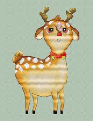 scheme for embroidery deer rudolf