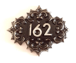 Cast iron address number plaque 162 door number sign vintage