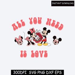 Mickey and Minnie Valentines SVG - Valentines Day SVG, PNG, EPS, DXF