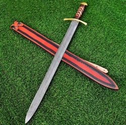 Heathen Army Damascus Steel Sword - Pattern Welded Steel Hand Forged Historical