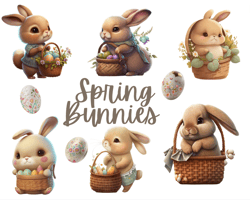 Bunnies easter, Bunnies clipart png, Easter spring animals,commercial use