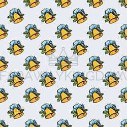 HAPPY NEW YEAR BELL Christmas Vector Seamless Pattern Print