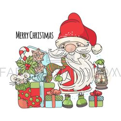 MERRY CHRISTMAS SANTA New Year Cartoon Vector Illustration Set