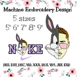 Bad bunny nike embroidery design