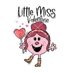 Little Miss Valentine Png, Kids Png, Valentines Png Instant Download