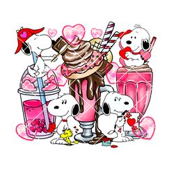 Snoopy Latte Drink Png, Valentine Coffee Png, Coffee Lover Png, Happy Valentines Png Instant Download