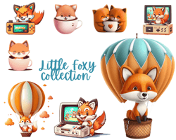 Cute Little fox clipart, fox png ,fox bundle png, foxes bundle,commercial use, digital download