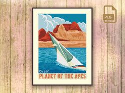Visit Planet of the Apes Cross Stitch Pattern