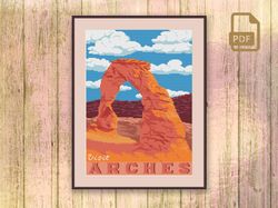 Visit Arches Cross Stitch Pattern
