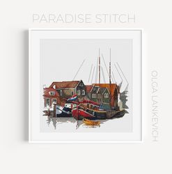 Fishing Pier  cross stitch pattern PDF and Saga