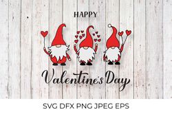 Happy Valentines Day SVG. Cute Gnomes