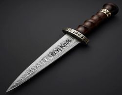 custom hand forged, damascus steel functional dagger 15 inches, viking dagger, daggers battle ready, with sheath